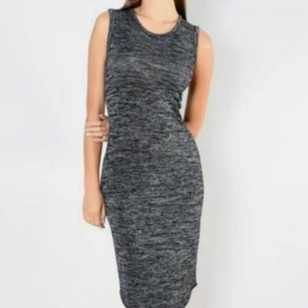 Wilfred Gray Sheath Midi Dress Crew Neck Sleeveless